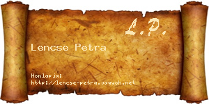 Lencse Petra névjegykártya
