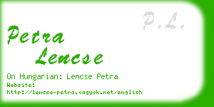 petra lencse business card